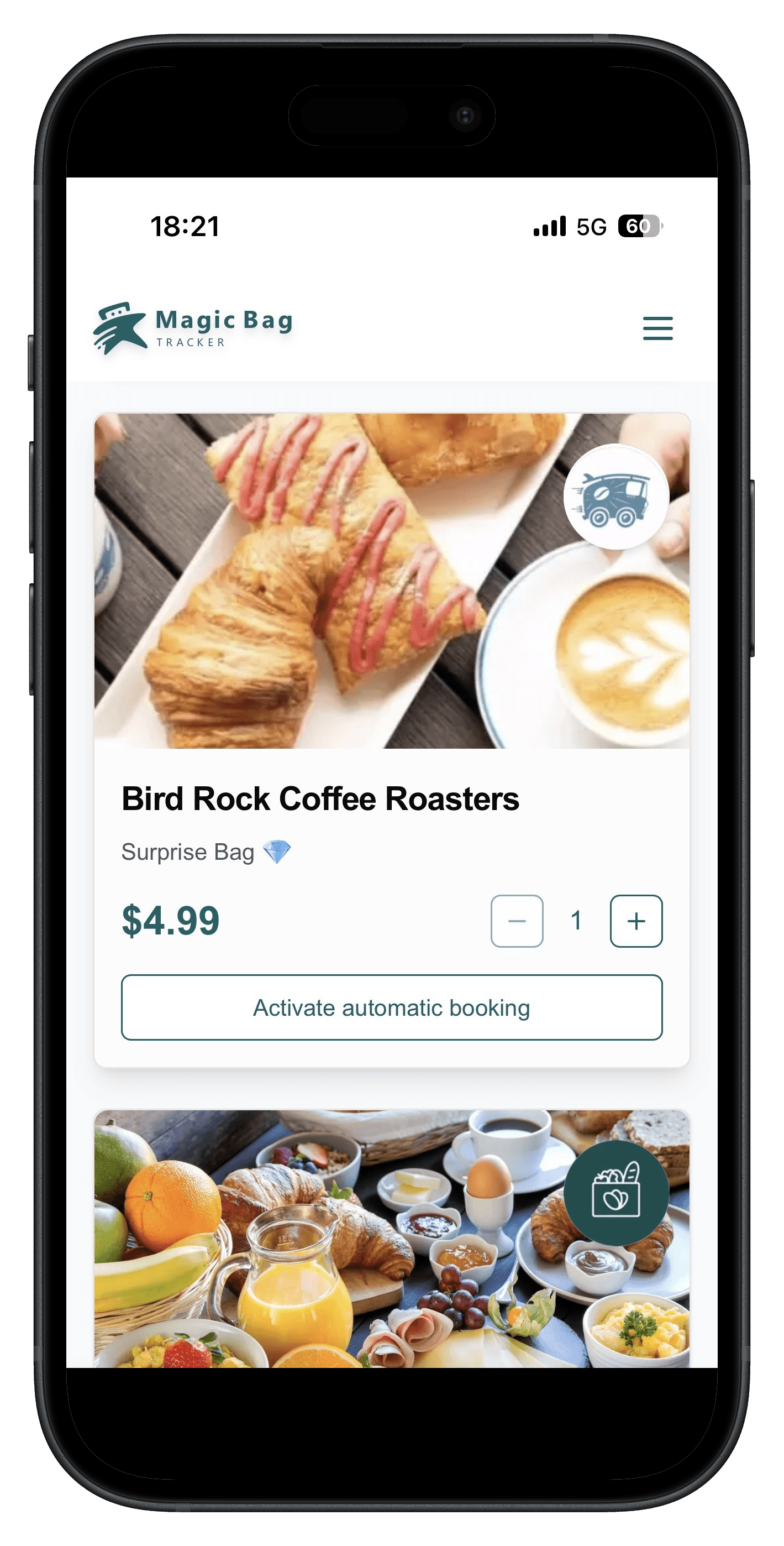 Screenshot of the Magic Bag Tracker dashboard with favorite bags